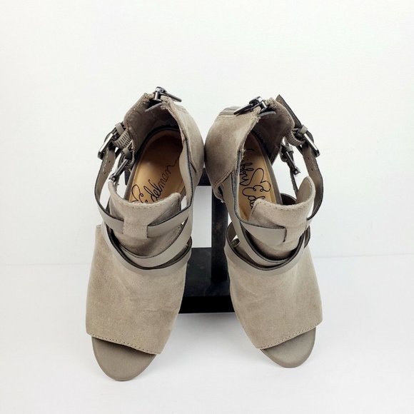 Libby Edelman Women's Karla Open Toe Strappy Gray Shootie Size 5M EUC - Picture 4 of 11